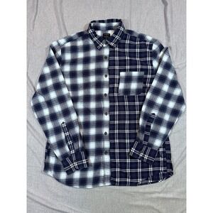 J Crew Shirt Mens XL Blue White Plaid Flannel Button‎ Down Cotton Casual Preppy